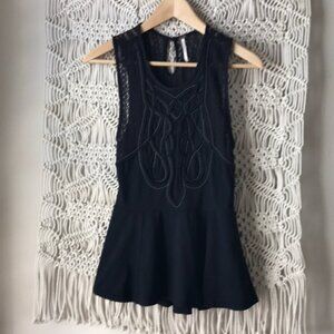 Free people beaded empire waist sleeveless top